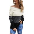 thumbnail image 1 of Gibobby SuéTer Para Mujer Mujeres Casual Color sólido A juego Fuera del hombro Suéteres de tamaño Túnica de punto Tops(Gris,G), 1 of 6