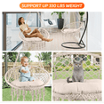 thumbnail image 3 of Macrame Swing Chair, Light Beige Boho Hanging Chair with Cotton Mesh, 330.7 lbs Weight Capacity, Thickened Cushion for Comfort, Easy Assembly for Indoor and Outdoor Use., 3 of 8