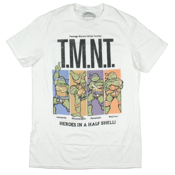 Teenage Mutant Ninja Turtles Men's Heroes In a Half Shell Adult Short Sleeve Graphic Print T-Shirt