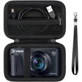 thumbnail image 1 of WWS-étui Rigide pour Canon PowerShot SX740/SX730/SX720/SX620/G7X Appareil Photo Numérique, Sac de Rangement Protecteur avec Poche en Filet Zippée pour Batterie, Câble de Charge, Carte USB, Noir, 1 of 4