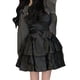 thumbnail image 4 of Vestido de mujer con volantes, estilo negro, con lazo, transpirable, elegante, elegante, vestido de verano para mujer con funda para fiestas, citas, vestido con blusa S (88 a 110 lb), 4 of 8