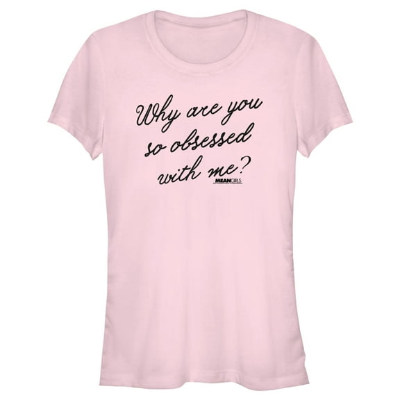 Junior's Mean Girls Why Are You So Obsessed With Me Quote Graphic Tee Light Pink Medium