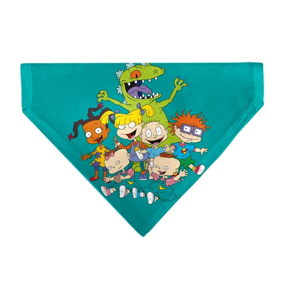 Rugrats Pet Bandana Rugrats Kids Group Pose and Title Logo Blue Slip On Collar Bandana Only