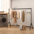 thumbnail image 4 of Nefoso Heavy Duty Clothes Rack with Wheels,Rolling Garment Clothing Rack for Display and Storage, Hanging Clothes,60"L x 18.4"W x 60"H(Black), 4 of 10