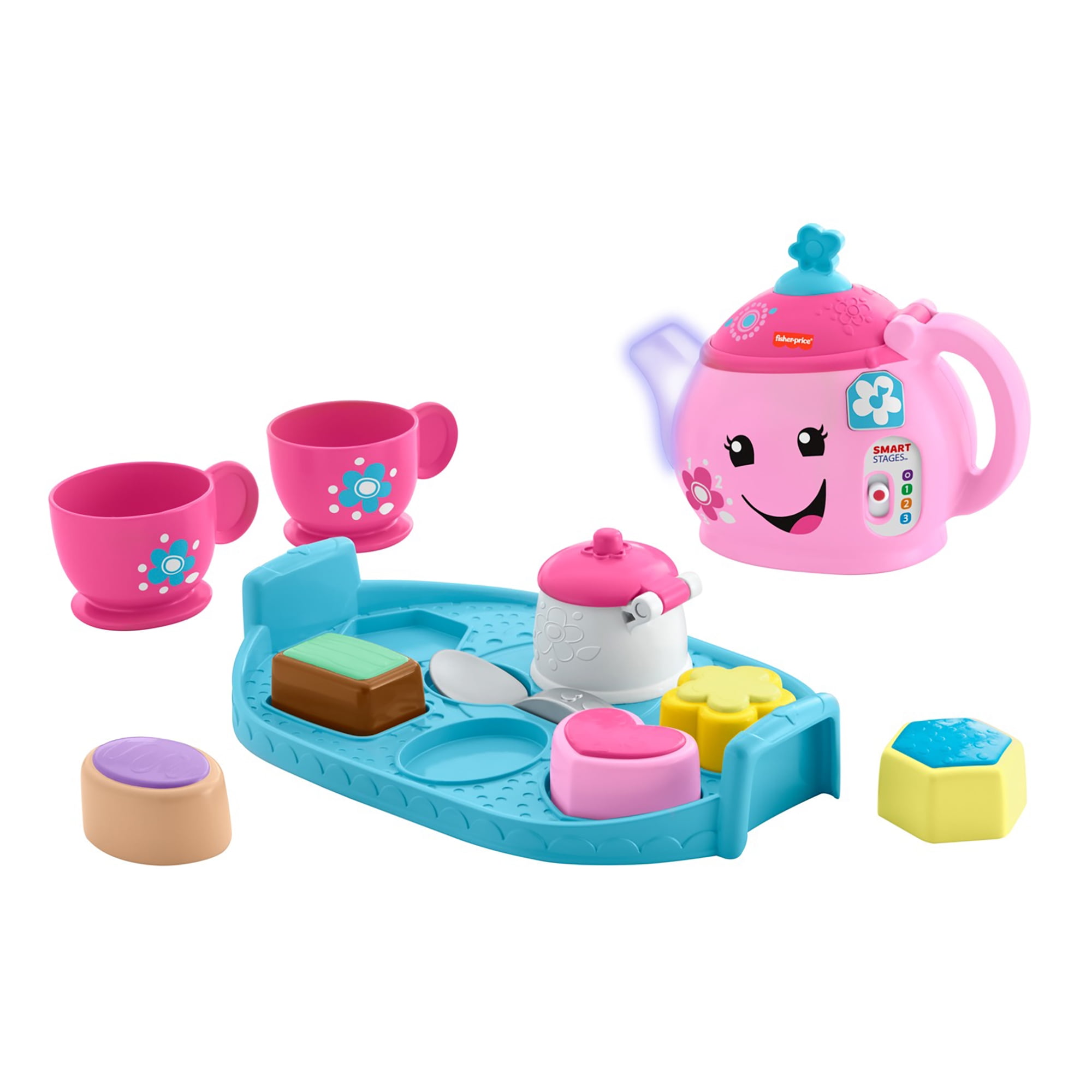 PLAY U PICK Talking TEA SET Plastic 13 Piece Pink BATTERY Lights SOUNDS Ages 3 