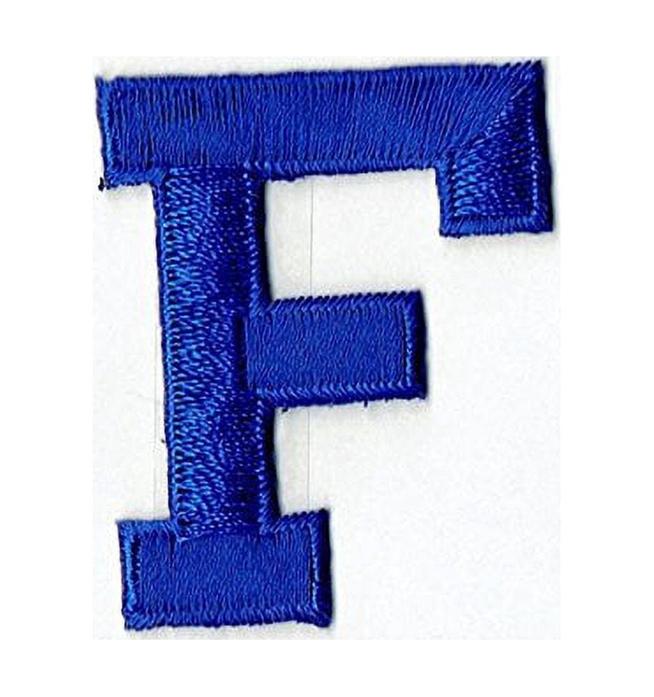 Royal Blue Letter 'T' Iron-On Patch - 2 Inch Embroidered Block Style For Clothing & Crafts
