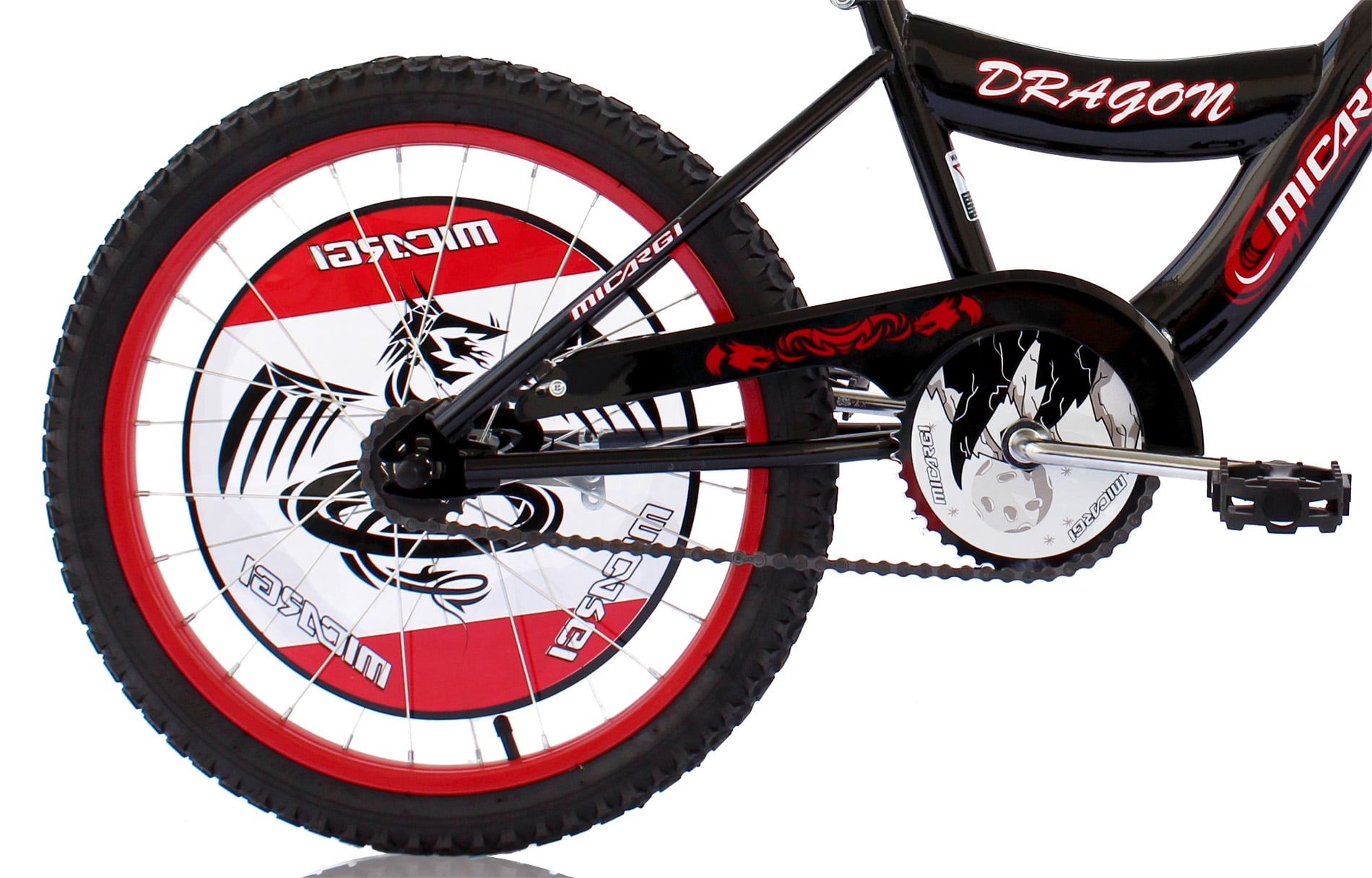 Wonder Wheels 20" BMX S-Type Frame Boy's Bicycle Coaster Brake One Piece Crank Chrome Rims Black Tire Kid's Bike - Black