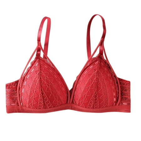 

Cathalem Women s Lingerie Women Floral Lace Print Push Up Solid Vest Top Bra Lady Casual Rhinestone Stockings for Women Lingerie Underwear Red One Size