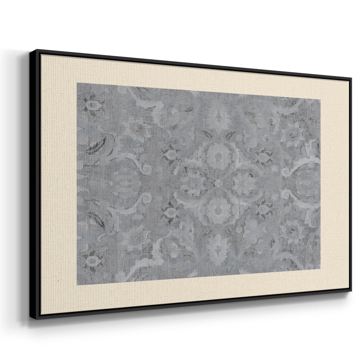 Vintage Abstract Print-I Framed in Black Wood Gallery Wrapped Canvas 25 in. x 37 in.