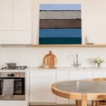 thumbnail image 6 of Blue Brown Grey Wall Art Painting on Canvas, Vintage Stripe Farmhouse Wood Grain Canvas Art Home Prints Wall Art Framed Modern Artwork for Living Room Bedroom Wall Decor 12x12in, 6 of 9
