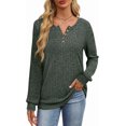 thumbnail image 4 of XIEERDUO Womens Sweaters Lightweight Henley Neck Button Up Long Sleeve Shirt Tops, 4 of 5