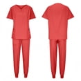 thumbnail image 2 of Haivin Scrub Suit for Women with Pockets and Short Sleeve, Professional Nursing Uniform for Medical Work and Daily Use, 2 of 5