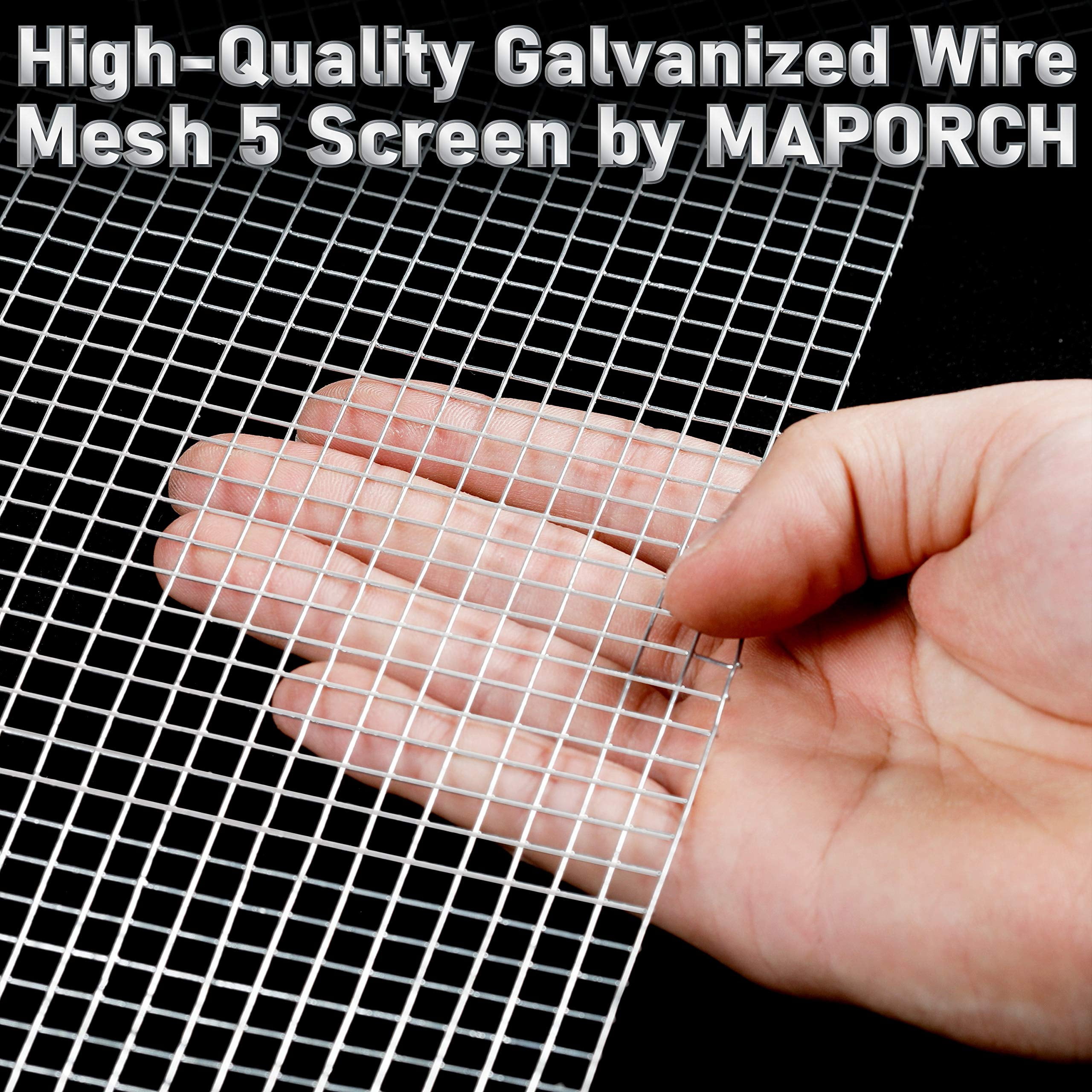 MAPORCH, Hardware Cloth & Scissors, 1/4 inch Galvanized Mesh, 18 Gauge, New, 1 Pack, 16" x 15ft