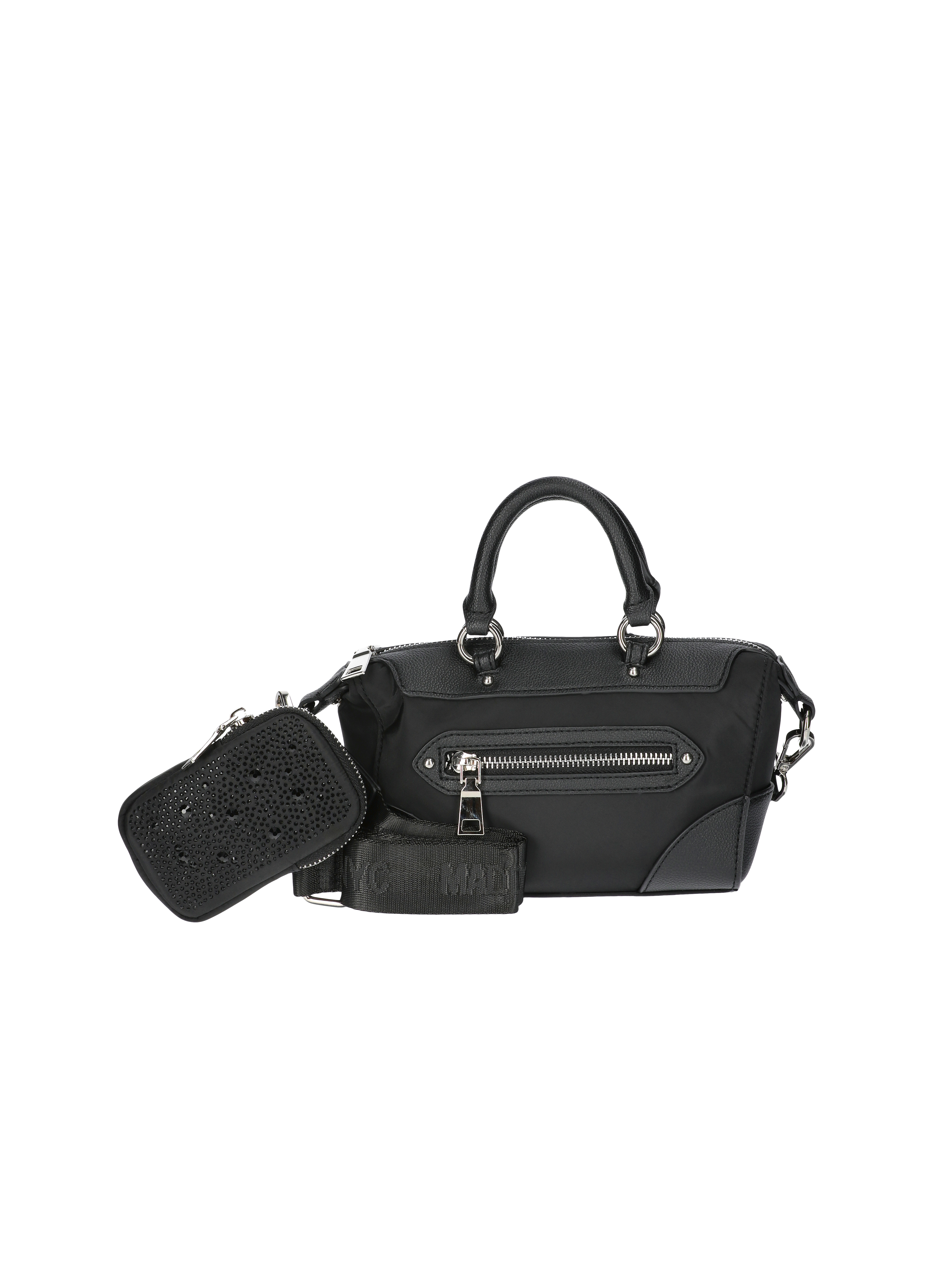 Madden NYC Women's Micro Top Handle Nylon Mini Handbag, Black