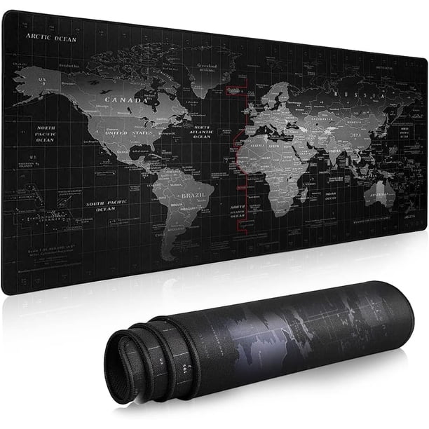 Alfombrilla para Ratón XXL Profesional (800 x 300 x 3 mm). Mousepad de Escritorio Grande, Impermeable y Antideslizante, para Gamer, Empleado, Ordenador, PC, Laptop (Mapa)