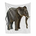 thumbnail image 1 of Animal Soft Flannel Fleece Throw Blanket, Side View Exotic Safari Creature Digital Illustration Print, Cozy Plush for Indoor and Outdoor Use, 50" x 60", Grey, by Ambesonne, 1 of 6
