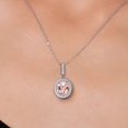 thumbnail image 3 of Gem Stone King 925 Sterling Silver Peach Simulated Morganite Pendant Necklace for Women (5.14 Ct Oval with 18 inch Silver Chain), 3 of 6