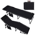 thumbnail image 2 of VEIKOUS 2 PCs Chaise Lounge Chair 4-Fold for Outdoor w/ Detachable Pocket and Pillow, Black, 2 of 8