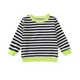 thumbnail image 2 of Lovskoo Toddler Boys Girls Stripe Sweatshirt,Long Sleeve Round Neck Loose Pullover Sweatshirts 3 Years Navy, 2 of 3