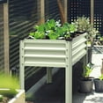 thumbnail image 2 of VEIKOUS 48''Lx23''Wx32''H Raised Garden Bed, Steel Planter Box W/Drainage and Detachable Liner, 7.5 Cu Ft Capacity, Cream White, 2 of 16