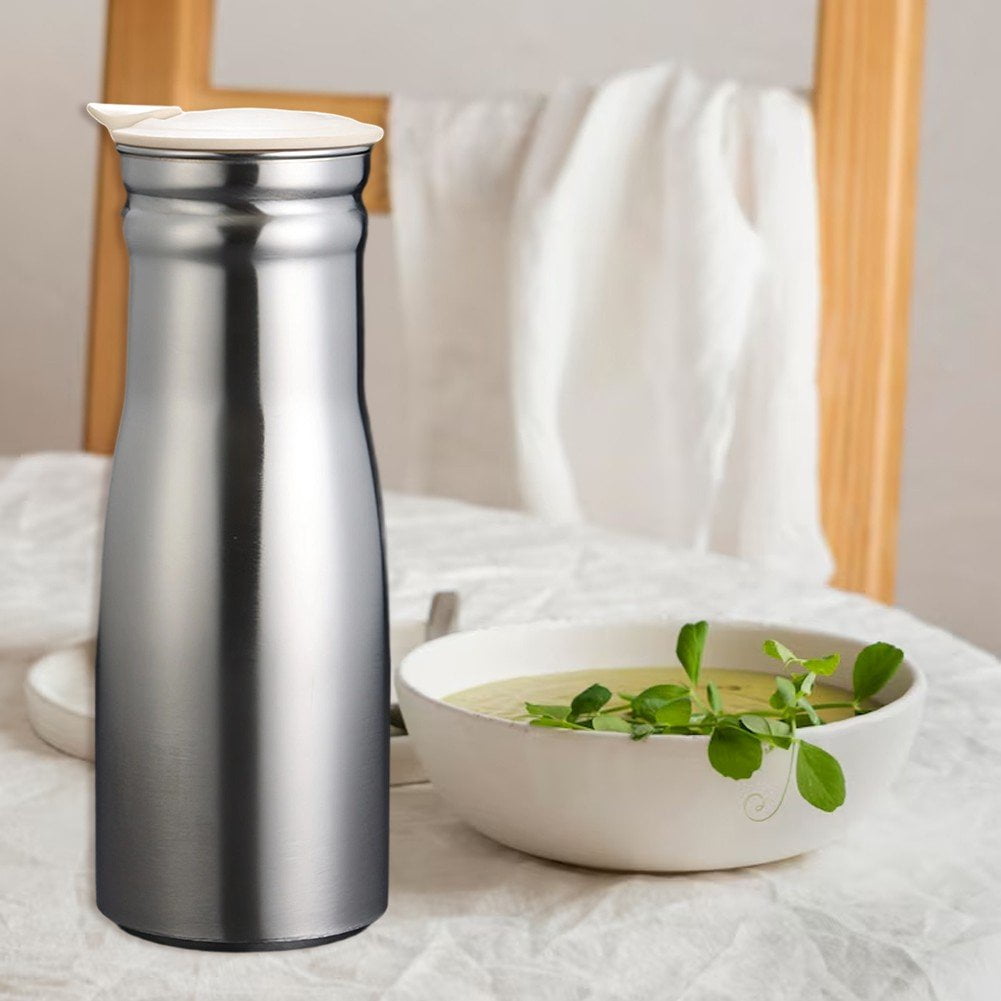 Stainless Steel Water Jug, 1000ml Latte Art Milk Frothing Cup, Pitcher Jug with Lid, Cream Mug for Coffee Machine, Juice, Home, Office