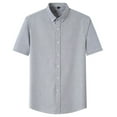 thumbnail image 1 of XDZJLR Mens T Shirts Short Sleeve Solid Color Button Down Lapel Fashion Casual Leisure Tops, 1 of 4