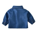 thumbnail image 4 of Godderr Toddler Infant Autumn Winter Denim Coat for Boys,12M-14Years Baby Button down Thick Warm Jeans Jacket Top Coat Fleece Outerwear, 4 of 4
