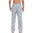 thumbnail image 2 of Friendly Flamingos Men's Pajama Pants, Soft and Comfortable Lounge Sleep Bottoms with Pockets, Men's Sleepwear with Custom Print, X-Large, 2 of 7
