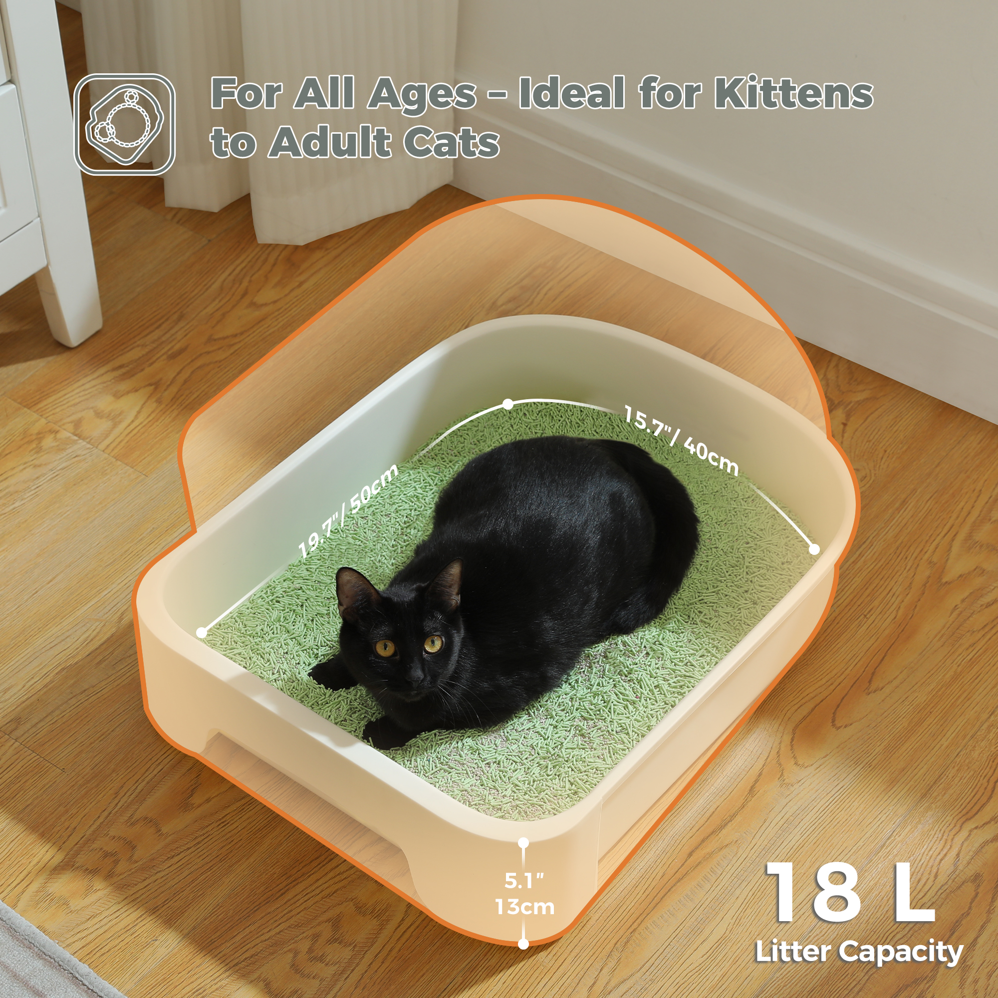 Pawz Road Large Enclosed Cat Litter Box with Scoop Gray photo 4