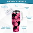 thumbnail image 4 of Ryvnso 40 oz Tumbler with Handle and Straw Elegant Flowers-g2 Insulated Stainless Steel Travel Mug with Lid, 4 of 9