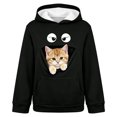 thumbnail image 6 of Girls Cat Pouch Hoodie,Pet Carrier Hoodies with Pocket,Funny Print Pullover Hooded Sweatshirt,Cozy Long Sleeve Hoodies for Girls, 6 of 8