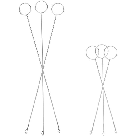 WHAMVOX Yarn Crochet Needles 6Pcs for Thick Yarn and Knitting Tools in Silver