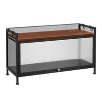 2-Tier Metal Black 31.5" Microwave Rack Storage Cabinet