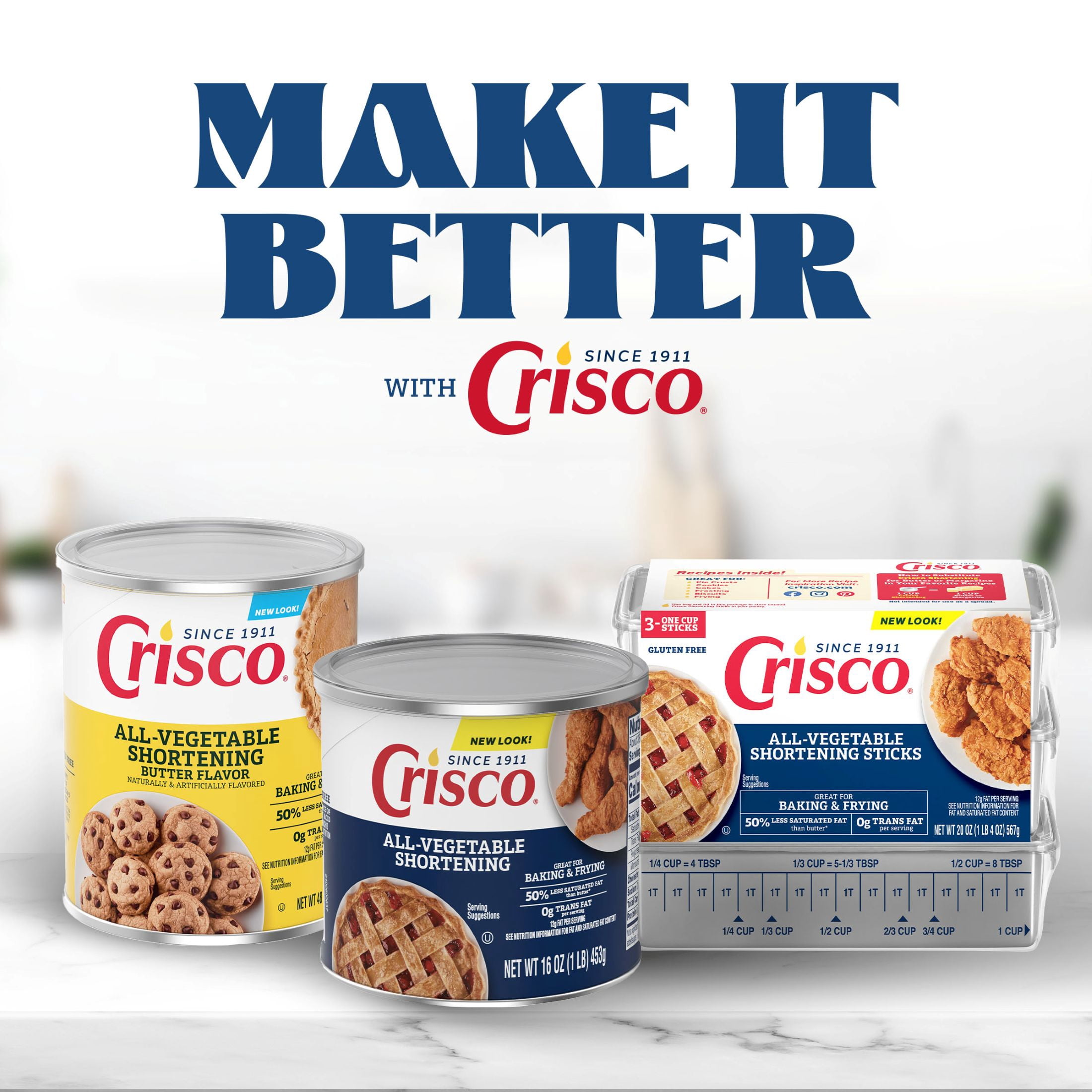 Crisco All-Vegetable Shortening, Whole, 16 oz Can