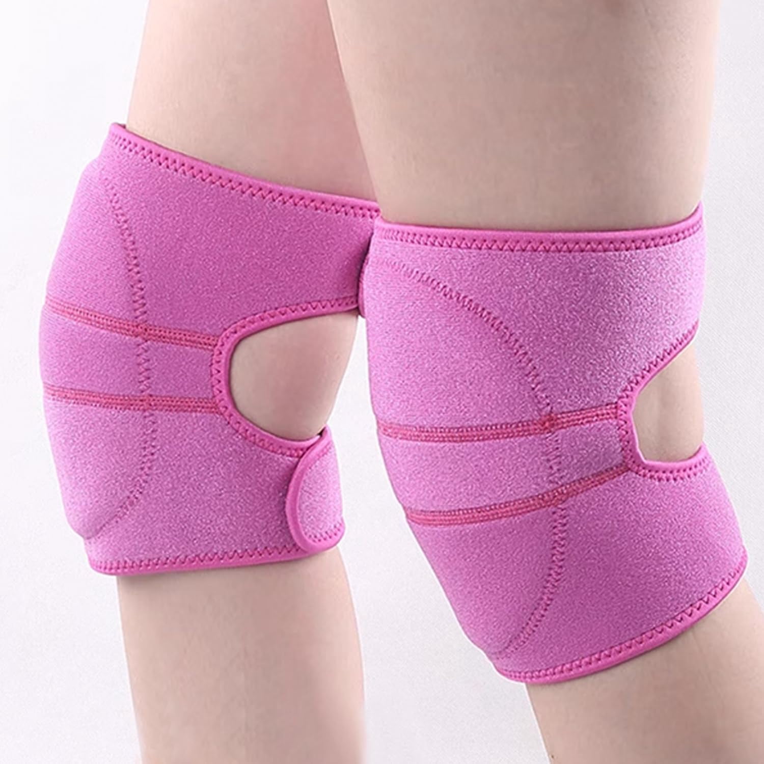 Knee Pads, Memory Foam Soft Knee Protector with Double Straps for Football Dance Yoga Tennis, Volleyball Knee Pads for Men Women (PINK)