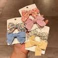 thumbnail image 3 of Qliuoazw Fresh Floral Bow Hairpin Children's Clip Set Cute Bangs Clip Side Clip Hairpin, 3 of 3