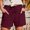 Wine women elastic waist shorts with pockets a1, variant on BRELIL Women's Elastic Waist Shorts with Pockets Casual Solid Lounge Shorts Beach Vacation Summer Outfits Loose Fit Travel Trousers, White L