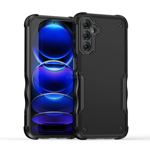 Samsung Galaxy A34 5G / SM-A346 Non Slip Dual Layer Shockproof Protective Hybrid Case Cover Black