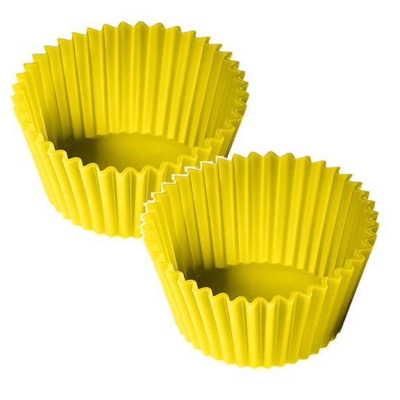 2pcs Reusable Silicone Cupcake Baking Cups 2.5 Inch Cups, Clearance, Non Stick Liners for Holidays 6 Rainbow Colors for Boiling and Eggs(A)