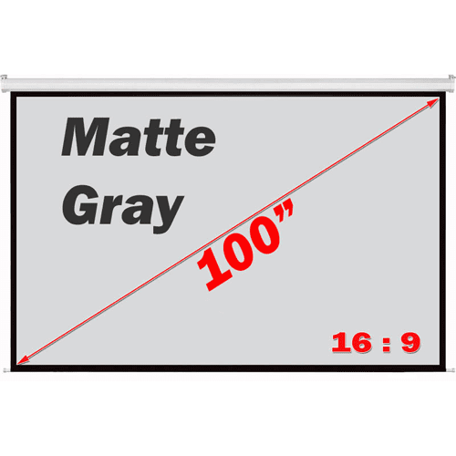 Antra 100" 16:9 Electric Projection Screen Matt Gray With Remote