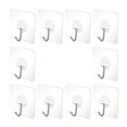 thumbnail image 1 of Self Stick Hooks Entryway Coat Hooks No Trace Wall Hooks Home Users 6x6cm 10Pcs, 1 of 2