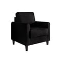 thumbnail image 4 of Home Design Goliad Velvet Armchair with Pocket Spring, Soft Cushions, Clean Lines Design, Black, 4 of 8