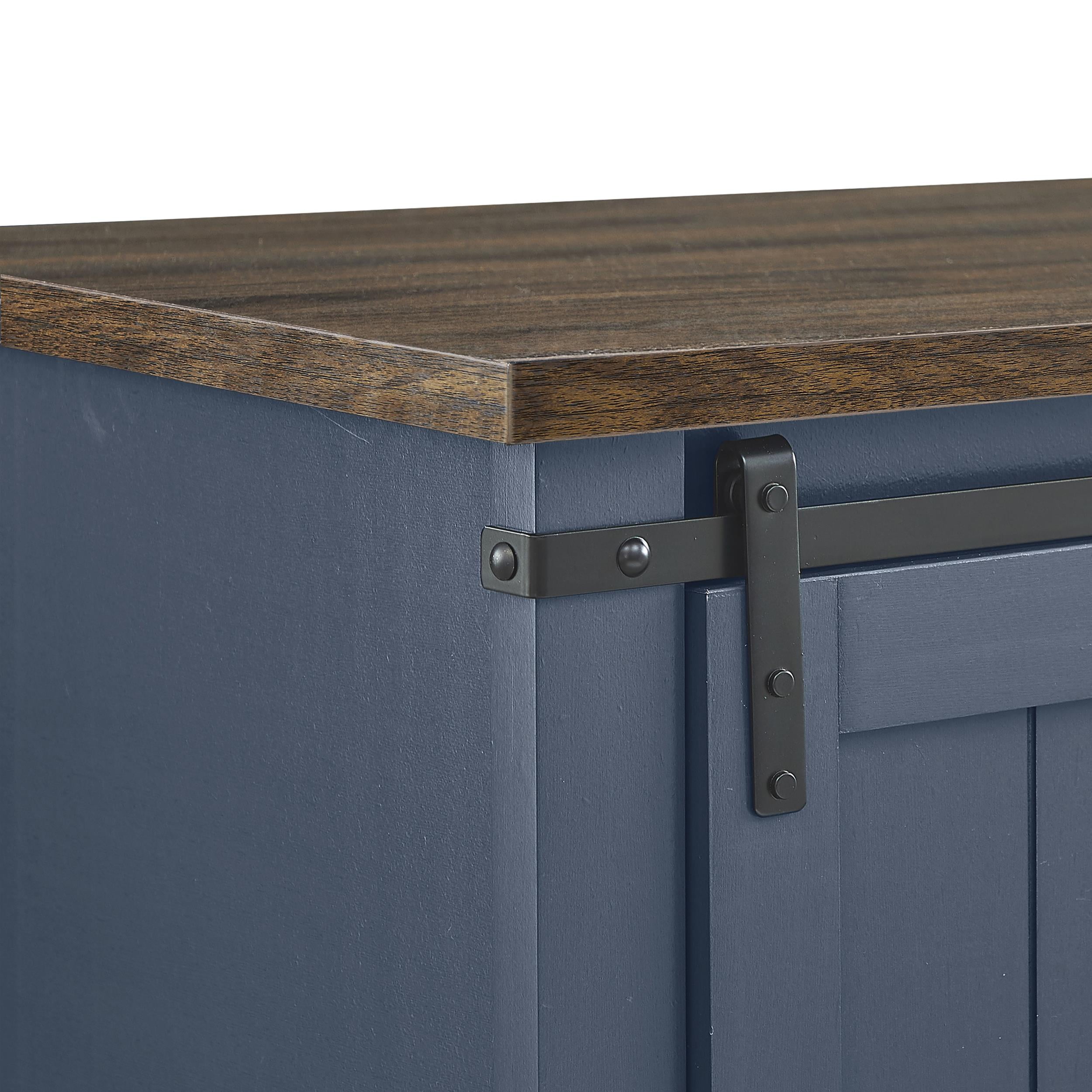 32" Compact TV Stand for 40" TVs w/ Barn Door Design - Navy