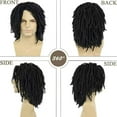 thumbnail image 3 of Creamily Mens Wigs Dreadlock Wigs for Men Braiding Hair Synthetic Braided Wigs Crochet Hair Wigs (Black ), 3 of 4
