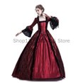 thumbnail image 3 of Vestido medieval vintage steampunk de talla grande 5XL para mujer, disfraz de cosplay de Halloween con mangas de encaje y dama gótica de vampiro, 3 of 5