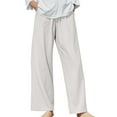 thumbnail image 3 of YLHFASHION Cotton Linen Wide Leg Pants Women's Summer Thin High Waisted Slim Casual Pants, 3 of 5