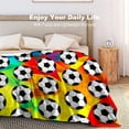 thumbnail image 2 of Super Soft Soccer Blanket Throw Soccer Ball Blankets Lightweight Flannel Warm Cozy Football Blanket Gifts for Sport Fans Kids Adults 60"X50", 2 of 6