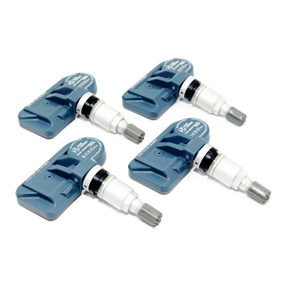 ITM Set of 4 08017DXS TPMS 433mhz Tire Pressure Sensors for Tesla Model S 3 X w/Silver Aluminum Valve Stems Aftermarket Replacement