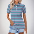 thumbnail image 5 of Blusas para las Mujeres Impresión Casual Manga Corta Turndown Collar Botón Superior, Tops Cortos para las Mujeres, 5 of 5