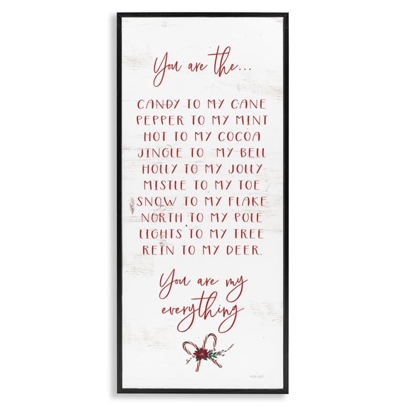 Stupell Industries Eclectic My Everything Holiday Romance Black Framed Giclee Art, 10 x 24, by Cindy Jacobs